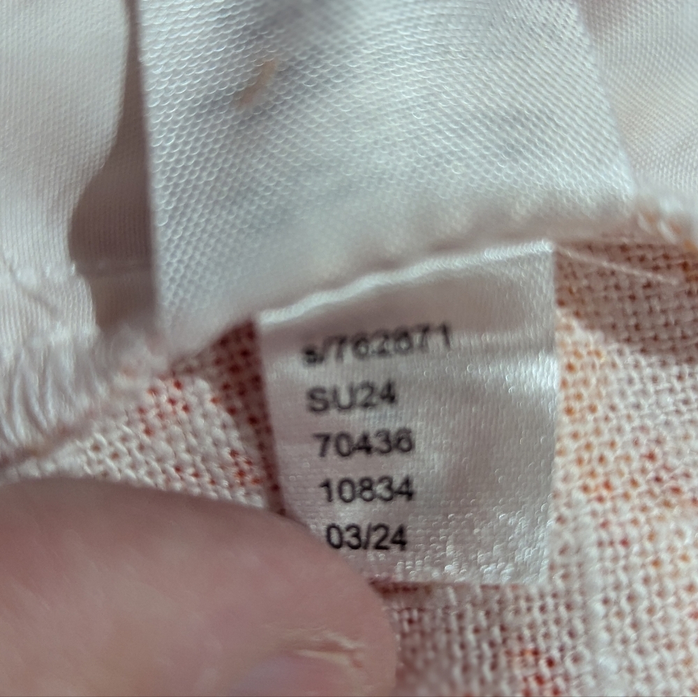 LOFT The Peyton Bermuda Shorts Linen Blend Baked Gold White Orange Size 8 NWOT - Picture 15 of 15